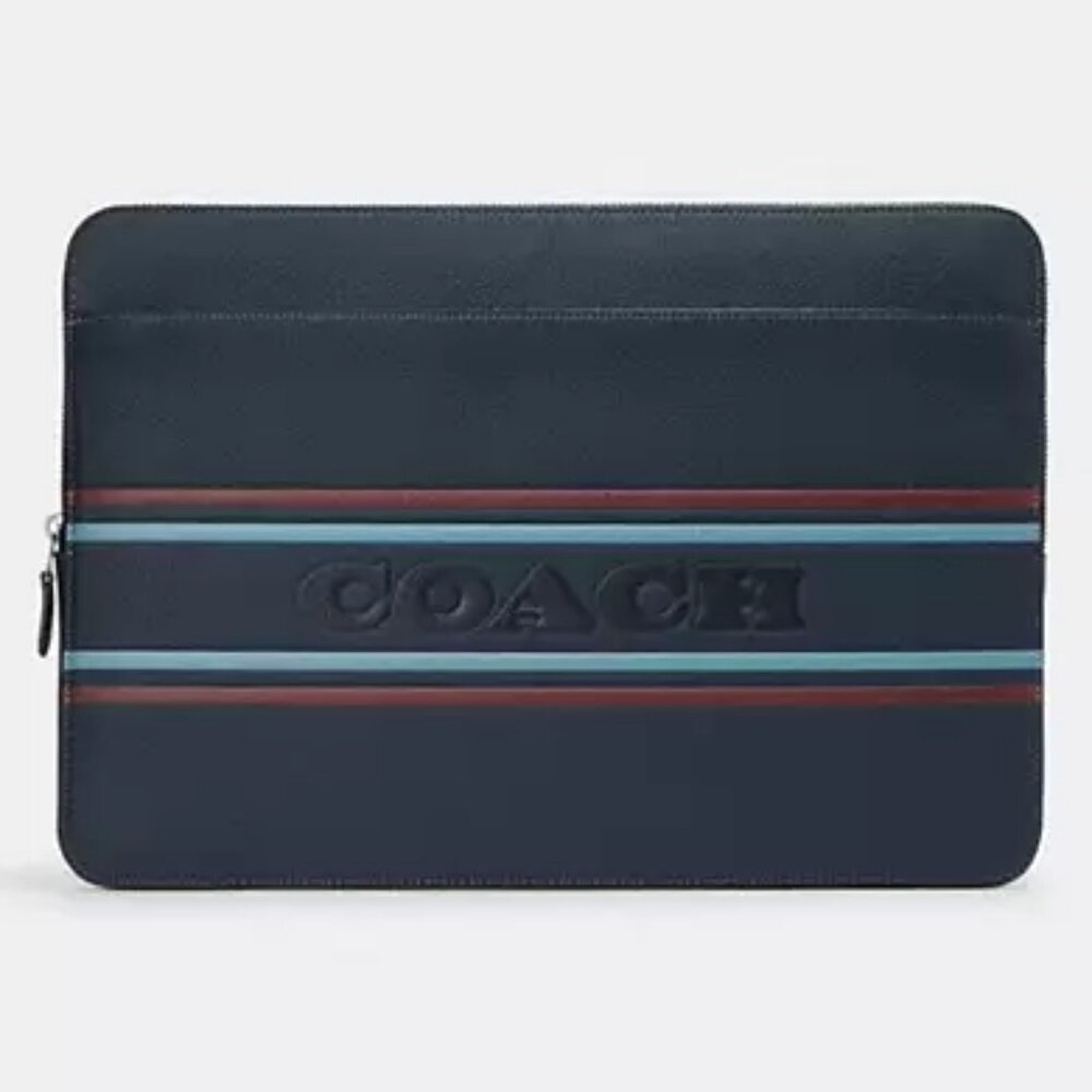 Coach Laptop Case With Coach Stripe - Picture 2 of 7